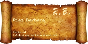 Riez Barbara névjegykártya